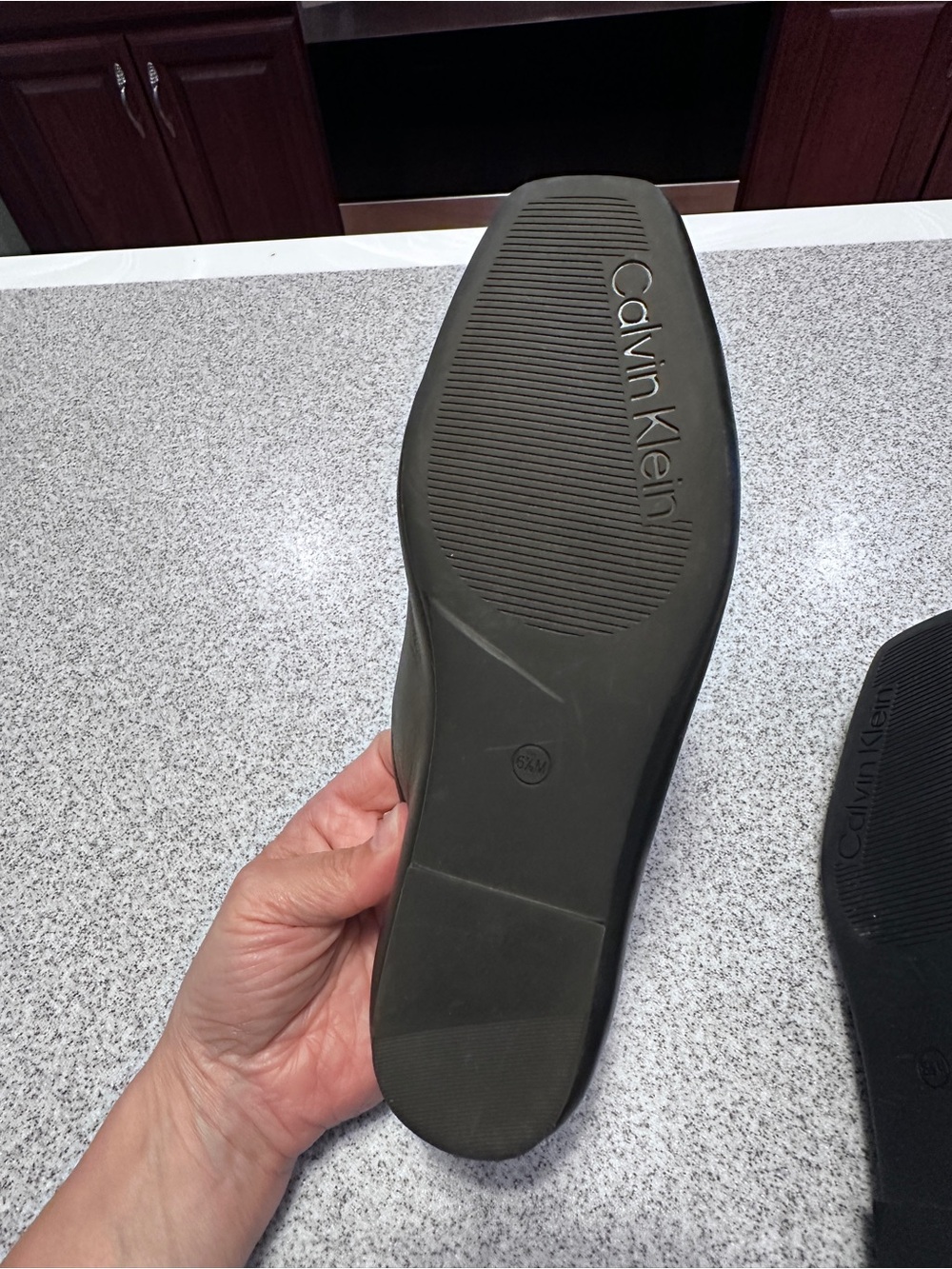 Calvin Klein 6.5M Black Leather Mary Jane Flats with Strap - great condition! - Picture 7 of 12